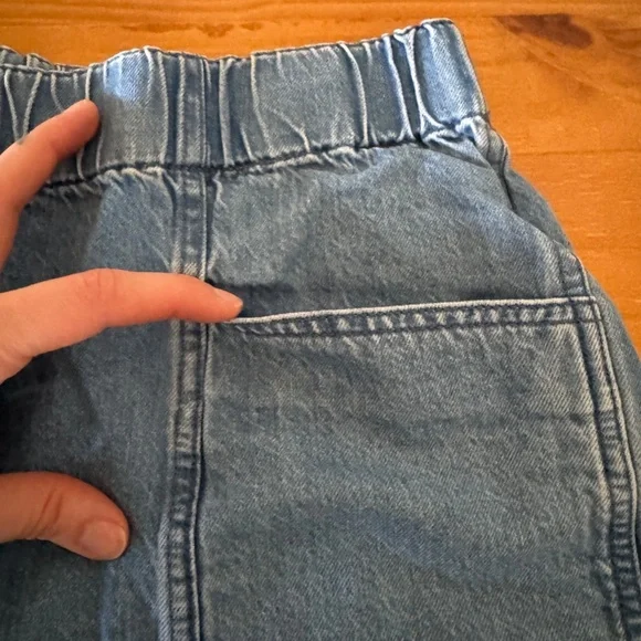 Madewell, Light Wash Denim, Pull-On, Wide Leg Pant, Cropped, Women's, Small - Picture 6 of 11